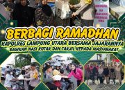 Berbagi Ramadhan, Kapolres Lampung Utara Bagikan Nasi Kotak dan Takjil kepada Masyarakat